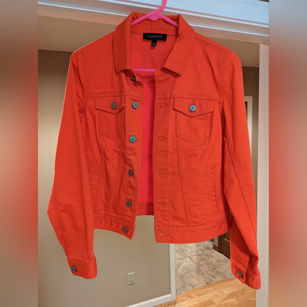 Talbots Orange Jean Jacket